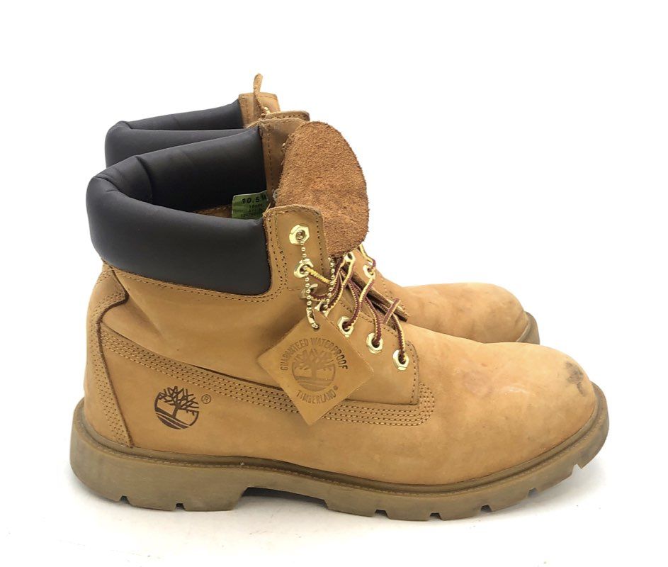 Timberland 6 Inch Premium Wheat Nubuck Leather Waterproof Boots Men's Size 10.5M
