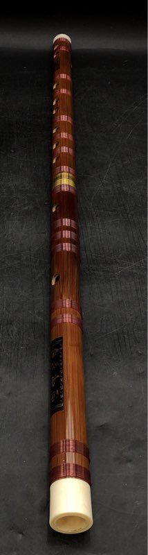 Chinese Dizi Transverse Flute 2-Piece Bamboo Instrument with Bone Ends