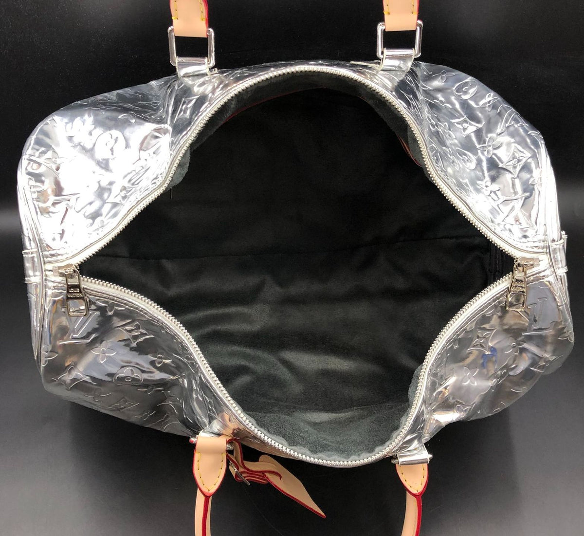 Louis Vuitton Inspired Large Mirror Silver Monogram Keepall Bandouliere 50 Bag