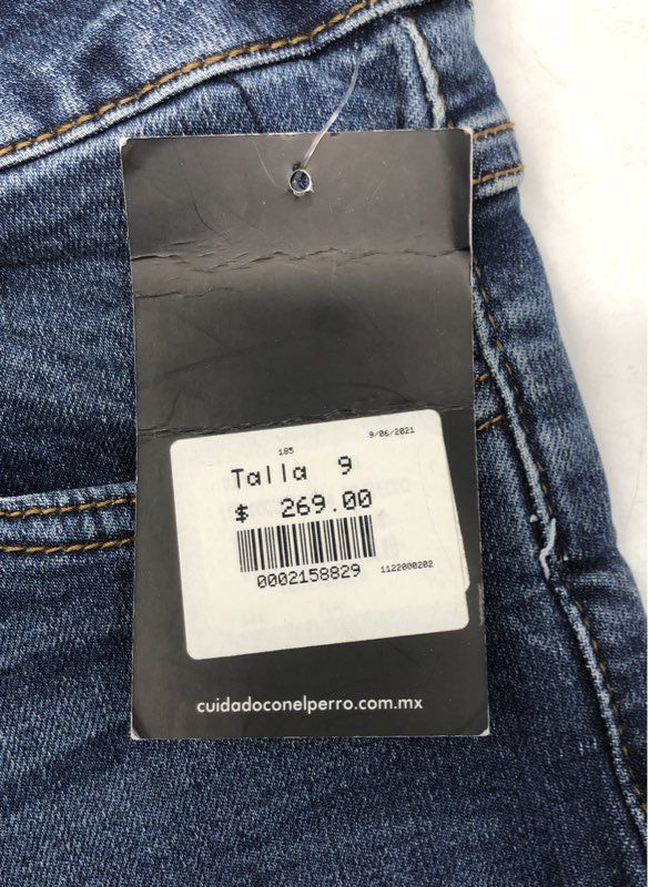 Cuidado con el Perro Women's Blue Distressed Frayed Hem High Rise Jeans Sz 6 NWT