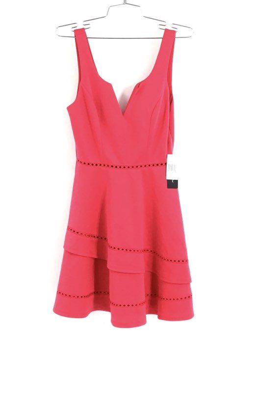 NWT Jodi Kristopher Women&#39;s Watermelon Sleeveless Fit &amp; Flare Dress - Size 5