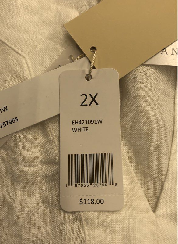 NWT Elie Tahari Women's White Shift Dress - Size 2X