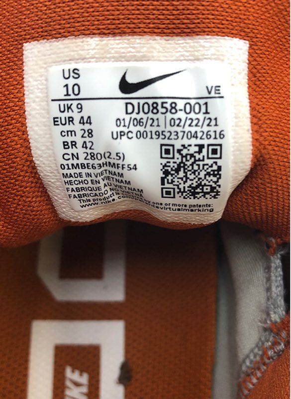Nike Air Zoom Pegasus 38 Texas Longhorns Shoes - Men's Size 10