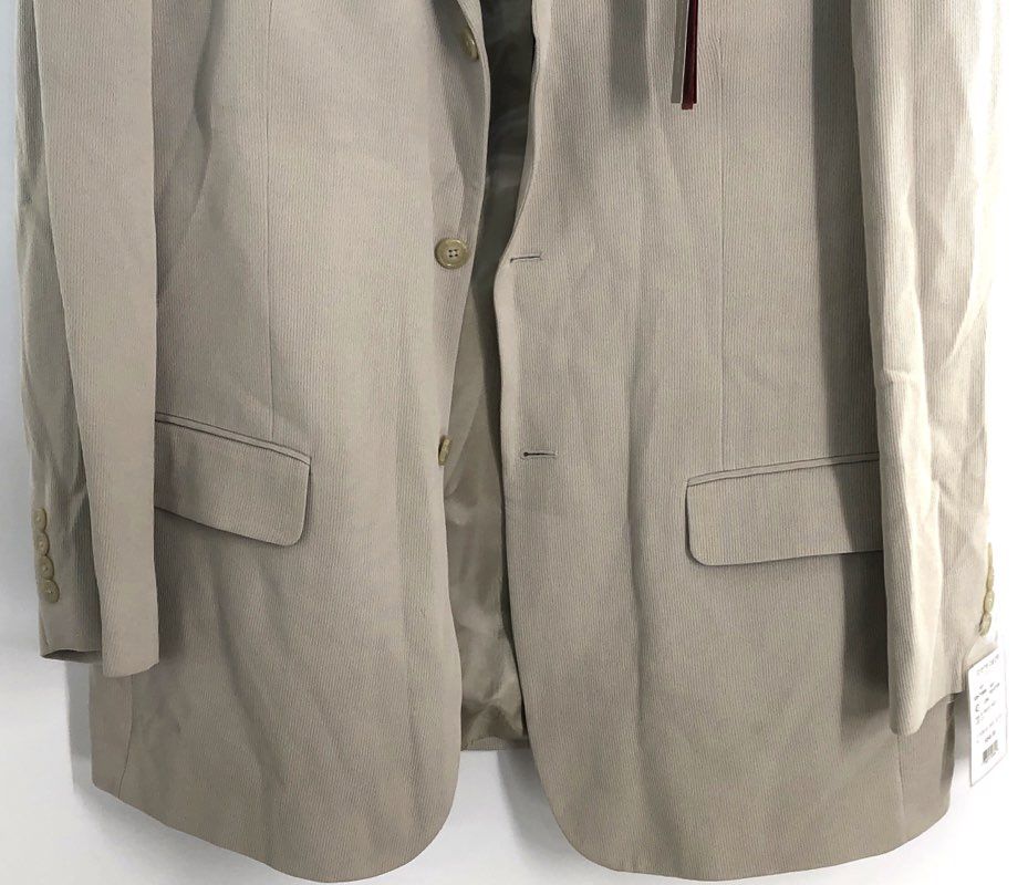 Pierre Cardin Men's Beige 100% Silk Textured Blazer Sport Coat Jacket NWT 42L