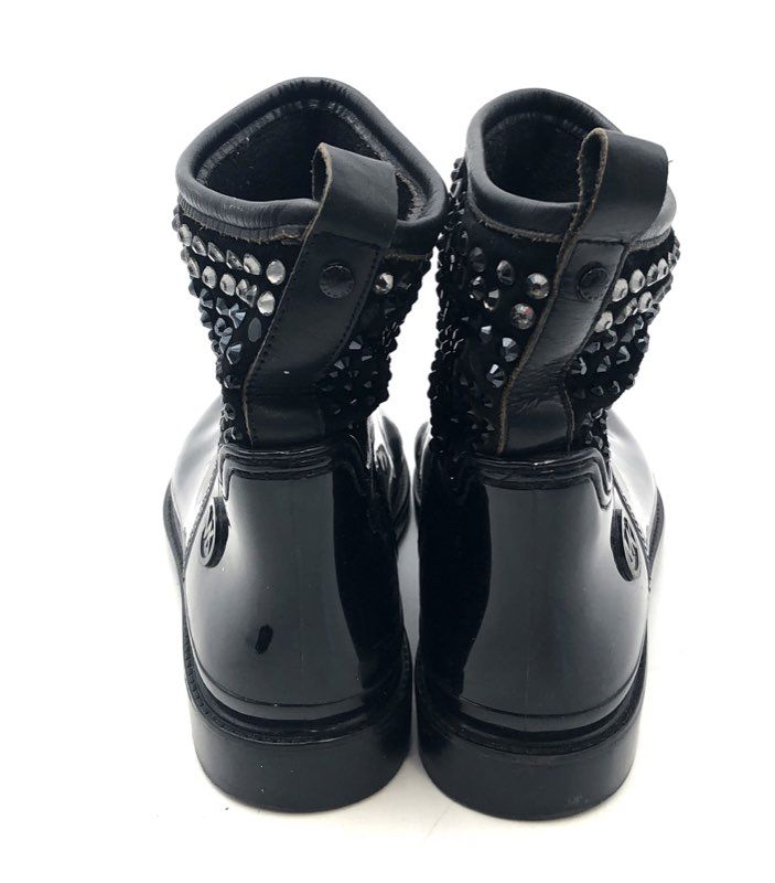 Michael Kors Tilda Jeweled Studded Ankle Rain Boots Black Women's Size 10