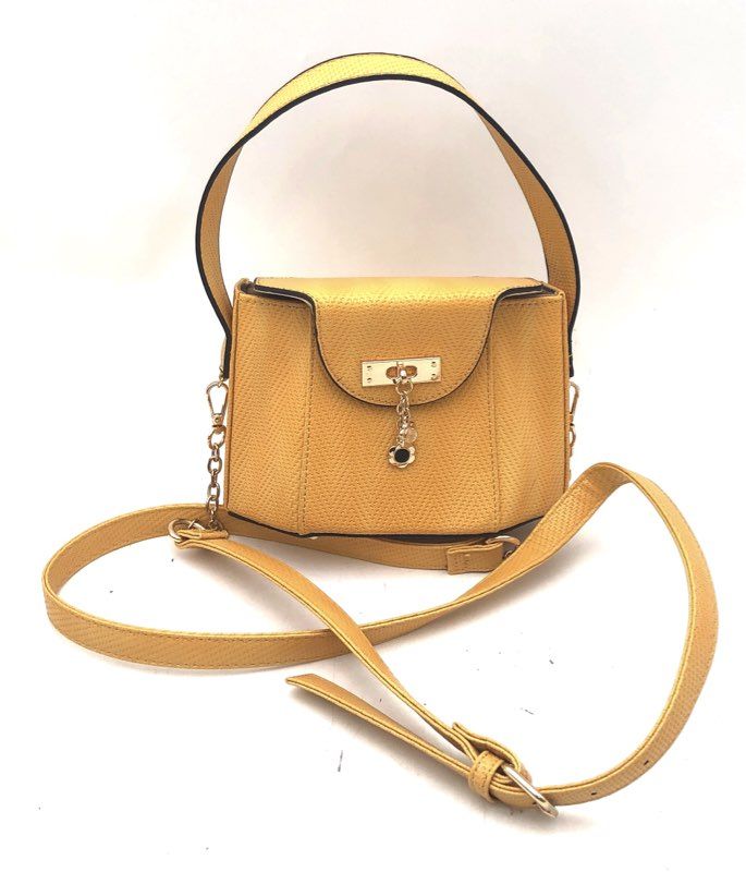 Est. 1946 Yellow Textured Turn Lock Satchel Handbag Crossbody Bag
