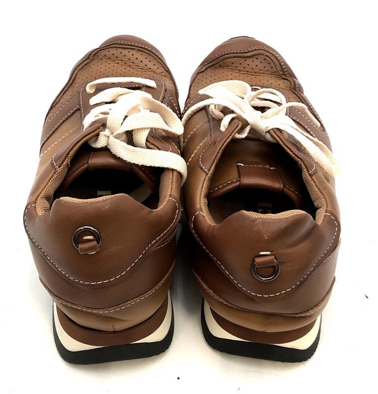 Coach G2375 Brown Leather Low Top Casual Sneakers Men's Size 8.5