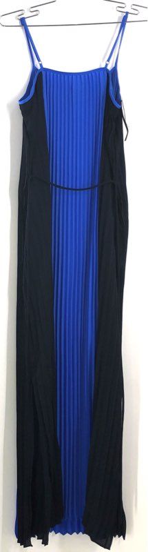 Banana Republic Women's Pleated Colorblock Midi Dress Blue Black NWT Size 6