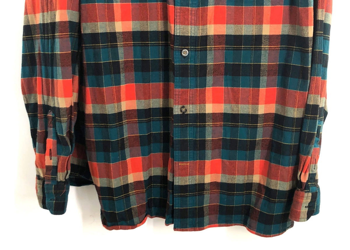 Carhartt Men's Rugged Flex Relaxed Fit Orange Navy Plaid Shirt 3XL