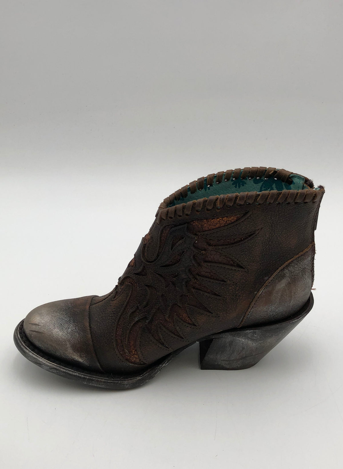 Corral Z0031 Distressed Brown Leather Western Ankle Boots Zip Women's Size 5M