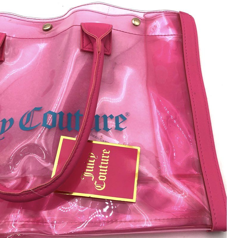 Juicy Couture Pink PVC Transparent Tote Bag Fragrance Gift With Purchase NWT