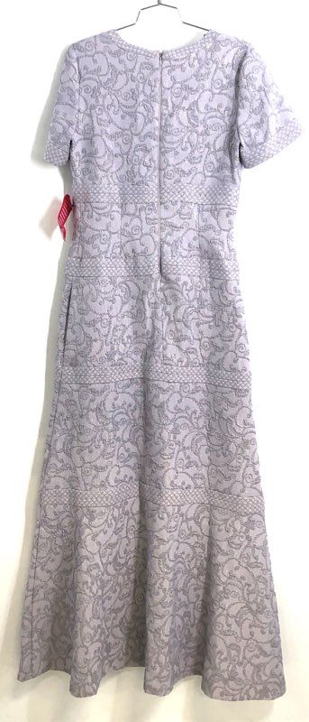 Belle Badgley Mischka Women's Lavender Metallic Brocade Maxi Dress Sz 6 NWT