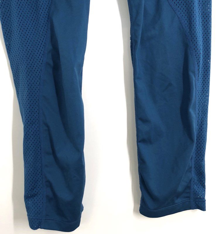 Nike Women's Teal Blue Dri-FIT Mesh Running Leggings Cropped Tights Sz S