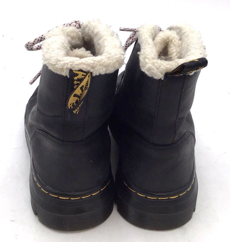 Dr. Martens Combs W Black Faux Fur Lined Combat Boots Women's Size 9