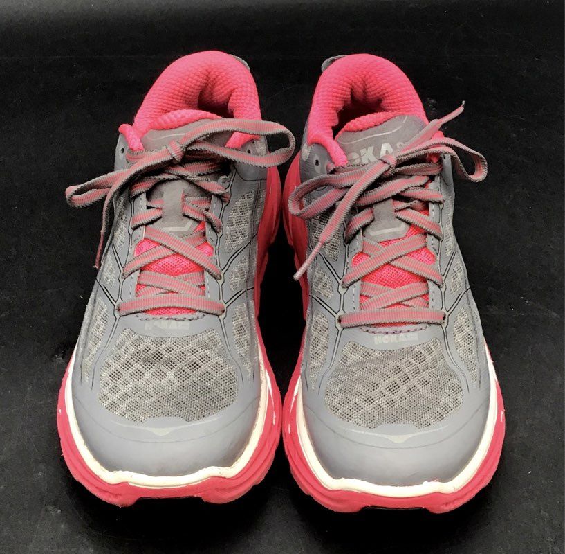 Hoka One One Women's Clifton 2 Gray Pink Athletic Shoes - Size 6.5