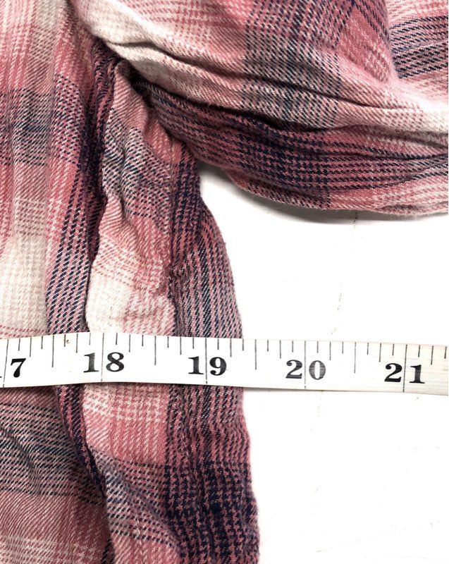 PAIGE Women's Pink Cream Plaid Cotton Viscose Long Sleeve Shirt Sz XS