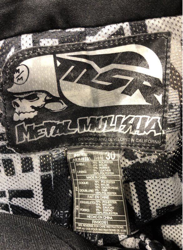 Metal Mulisha Men's Black Skull Print Polyester Blend Riding Pants - Size 30