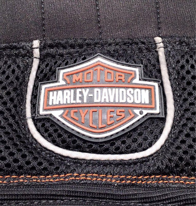 Harley-Davidson Men&#39;s Black Brown Mesh Full-Finger Riding Gloves - Size Small