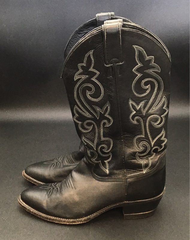 Justin Boots Men&#39;s Buck 1409 Black Western Boots - Size 9.5EE