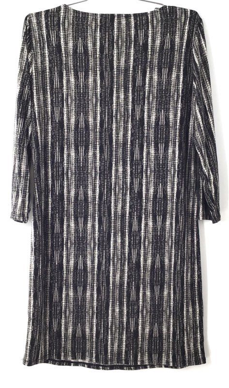 BCBGMAXAZRIA Women's Jersey Sheath Dress Black Batik Print NWT Long Sleeve Sz S