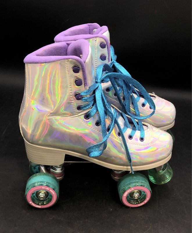 Impala Holographic Quad Roller Skates Iridescent Purple Teal Women's Size 9