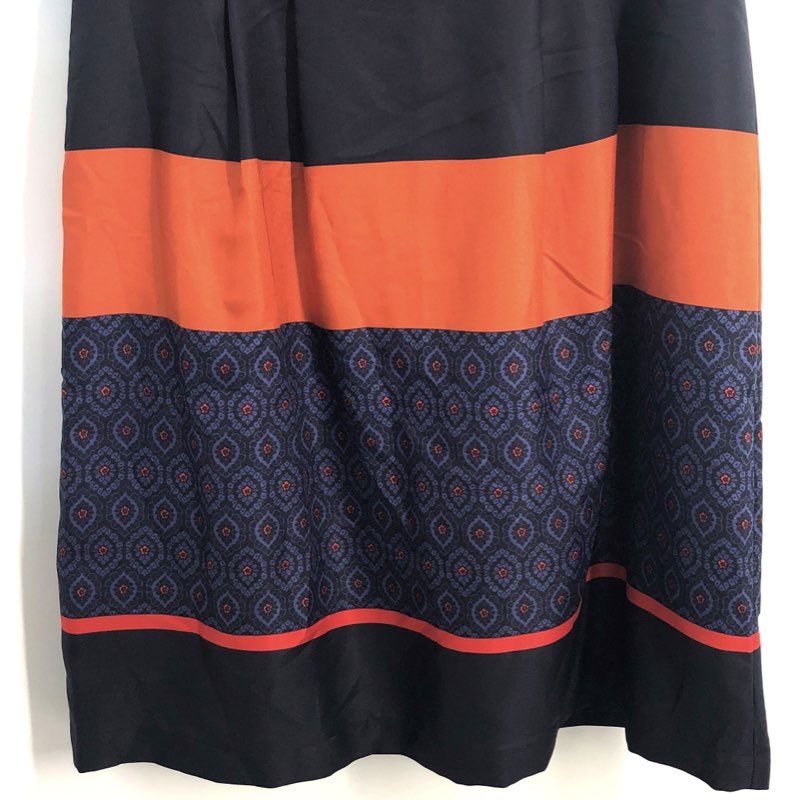 Ann Taylor LOFT Women's Dress Orange Navy Colorblock Geometric Print NWT Sz 2