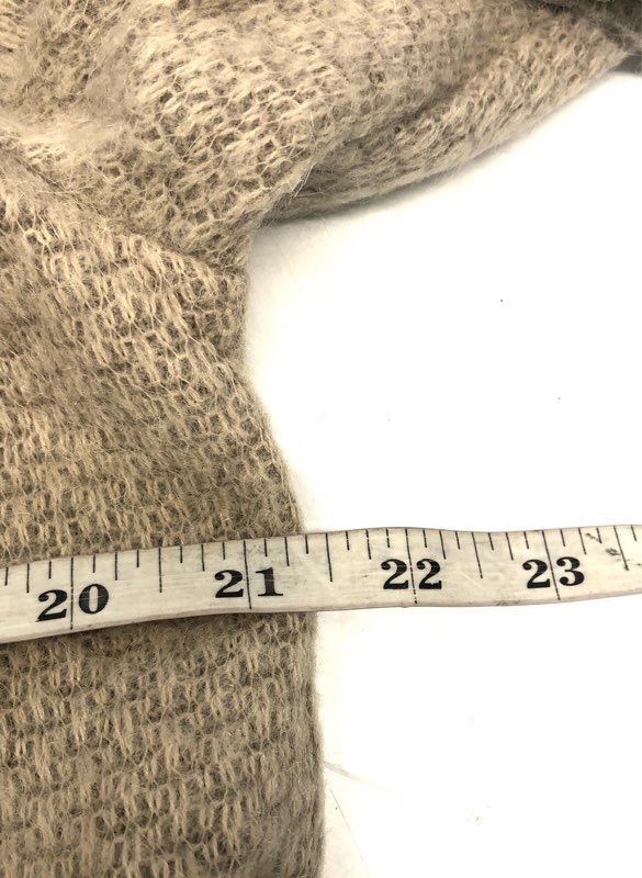 Kiki Bisous Women's Tan Textured Knit Pullover Sweater Boxy Fit Long Sleeve
