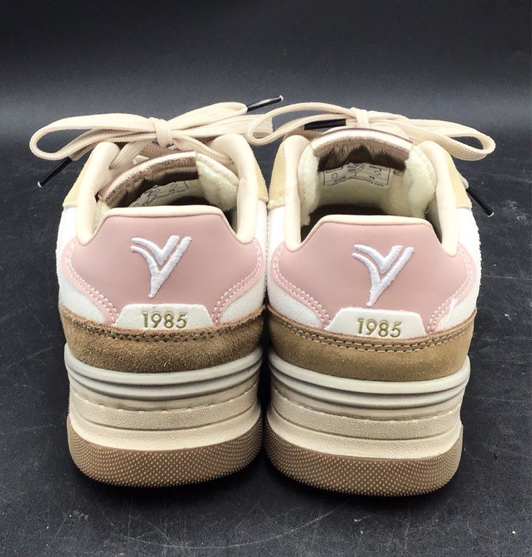 Victoria Madrid 1985 Retro Court Sneakers White Tan Pink Size EU 39 / US 8