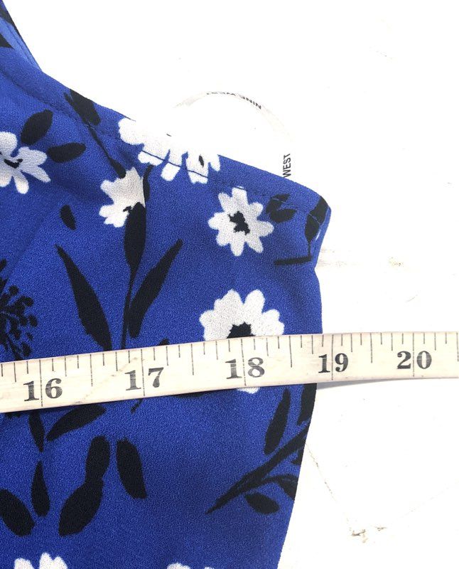 Nine West Women's Blue Floral Sleeveless Maxi Dress with Tie Waist NWT Sz 12