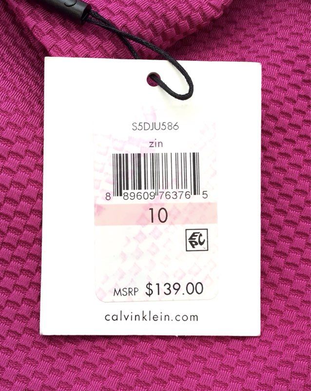 NWT Calvin Klein Women&#39;s Pink Collared Open Front Jacket - Size 10