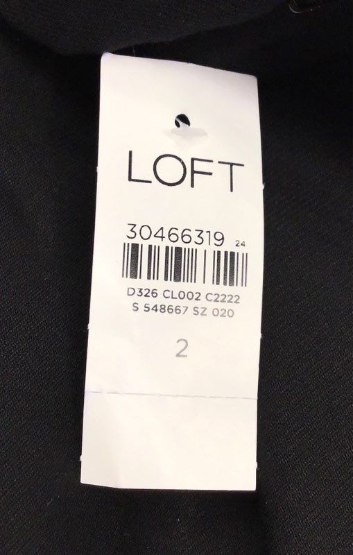 LOFT Women's Black High Waist Skinny Tailored Trousers Stretch NWT Sz 2