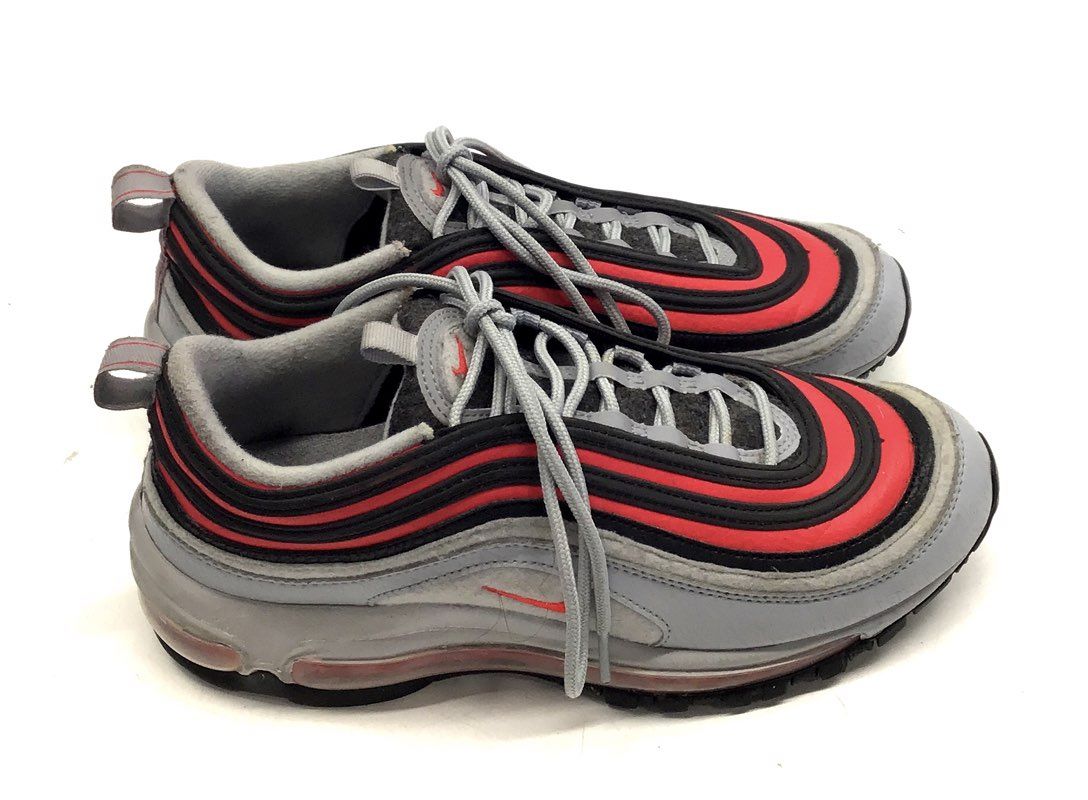 Nike Air Max 97 Wolf Grey Solar Red GS Kids Running Shoes CD4831-002 Size 7Y