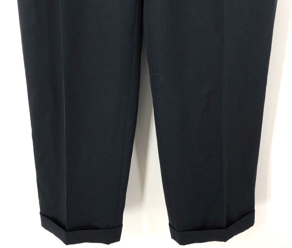 Brooks Brothers 346 Men's Black Wool Pleated Cuffed Dress Pants Sz 36x34