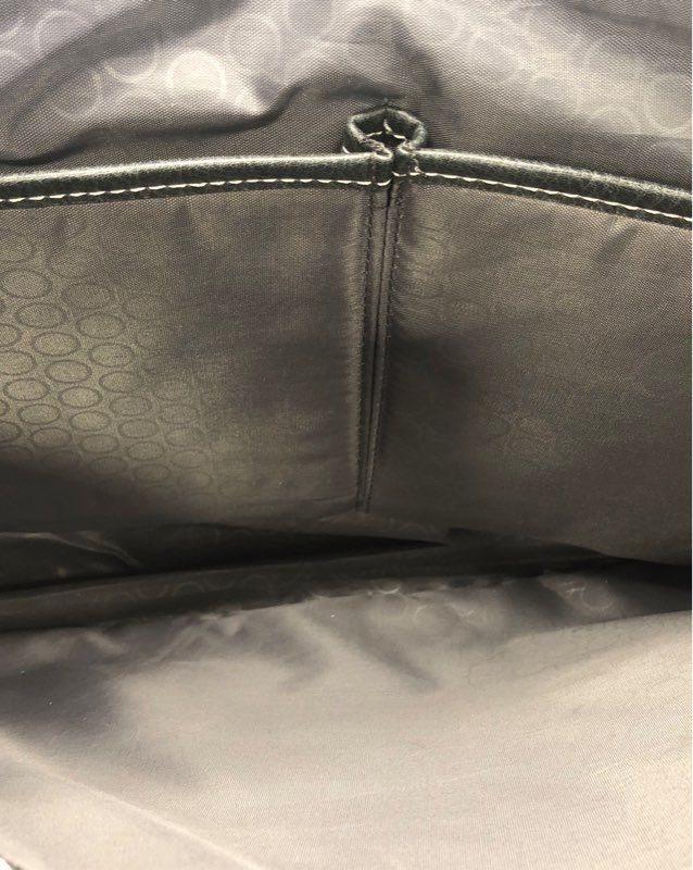 Kenneth Cole Reaction Black Faux Leather Laptop Tote Bag Business Handbag