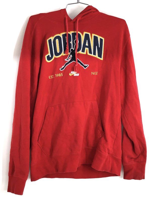 Jordan Men's Red Jumpman Pullover Hoodie Graphic Sweatshirt Sz M