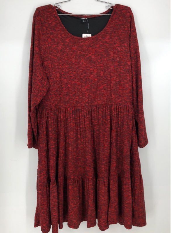 NWT Torrid Women&#39;s Red Heather Long Sleeve Round Neck Sweater Dress - Size 3/3X