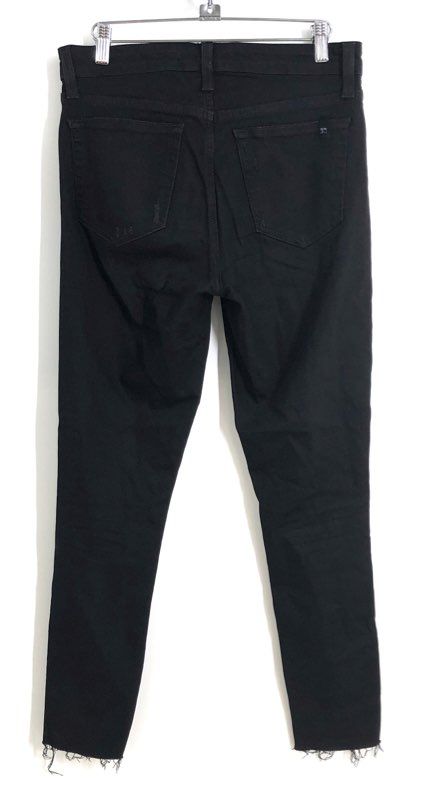 Joe's Jeans Women's Black High Rise Skinny Ankle Distressed Raw Hem Sz 28