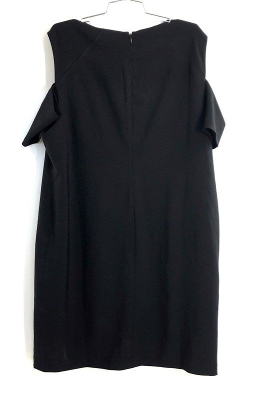 Chico's Women's Black Cold Shoulder Seamed Short Dress Cocktail Sz 4 NWT