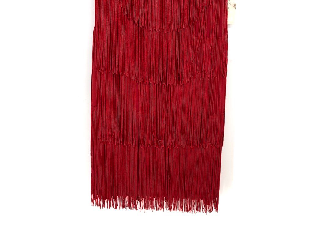 NWT Boston Proper Women&#39;s Red Fringe Scoop Neck Sleeveless Tank Dress - Size 0