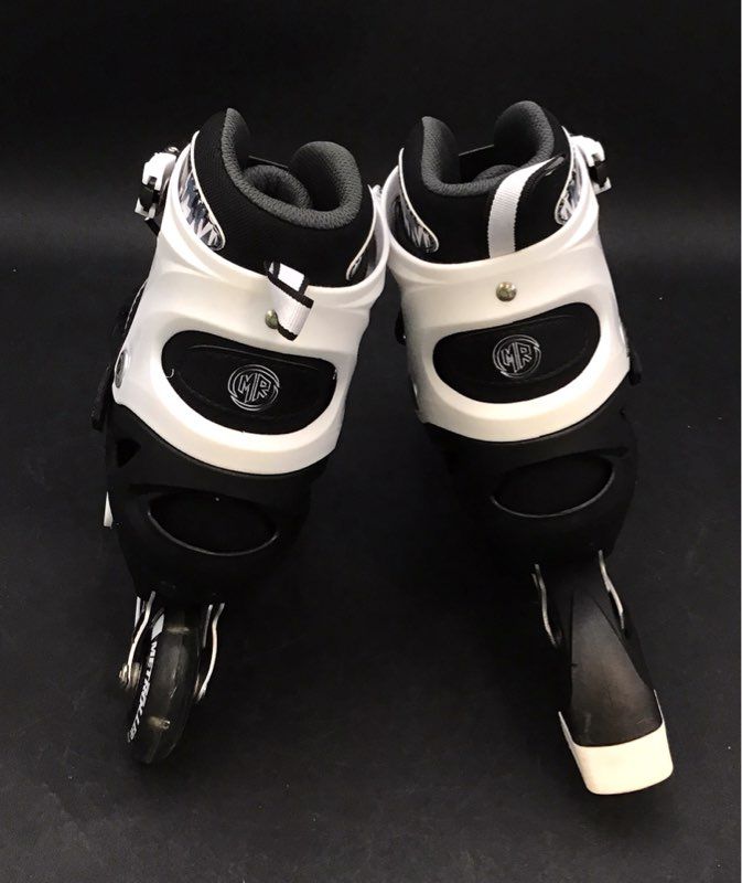 Metroller Boys Black White Roller Skates - Size 4-7