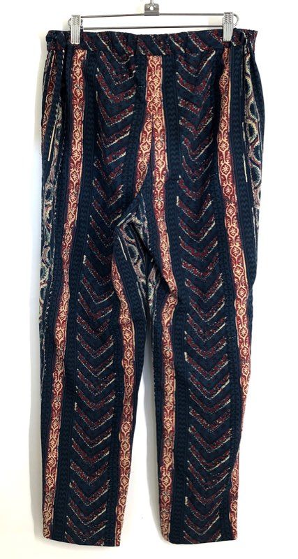 Lauren Ralph Lauren Women's Blue Red Bohemian Ikat Stripe Chevron Pants Sz 6