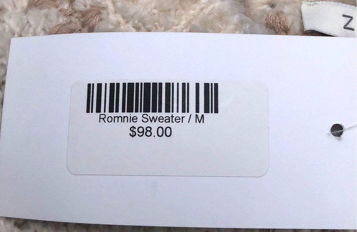 Z Supply Women's Cream Romnie Textured Boucle Crewneck Sweater NWT Sz M
