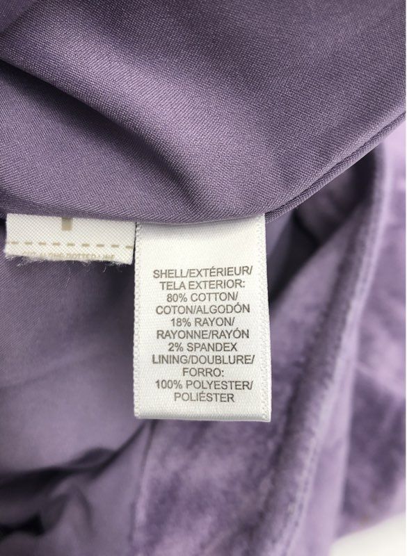 LOFT Women's Purple Corduroy Velveteen Mini Skirt Side Zip Lined Sz 6