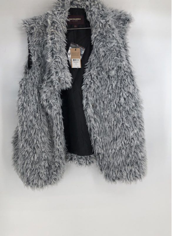 NWT Johnston & Murphy Women's Gray Faux Fur Vest - Size L