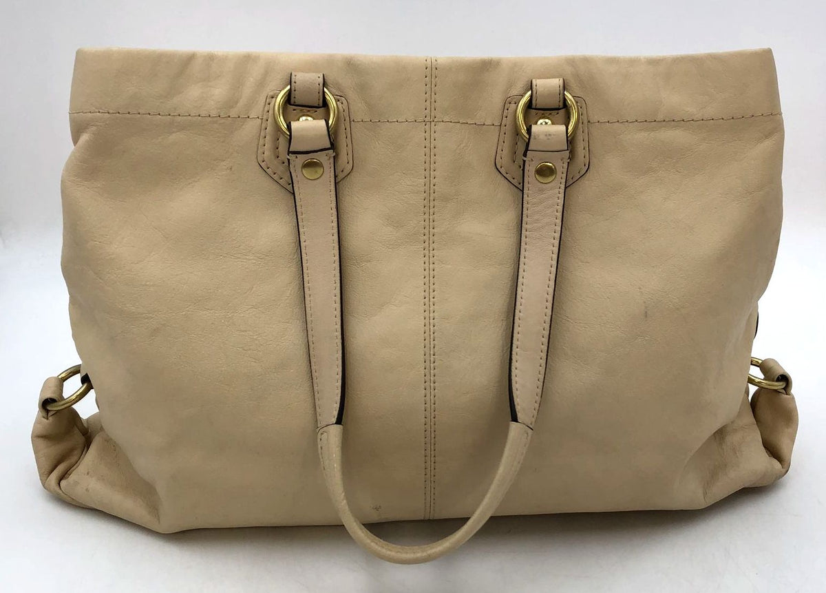 Coach F19243 'Ashley' Beige Leather Shoulder Bag with Gold-Tone Hardware (+COA)