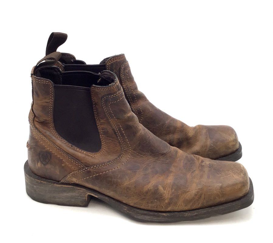 Ariat Sport Herdsman Distressed Brown Leather Western Chelsea Boots Size 10.5 D