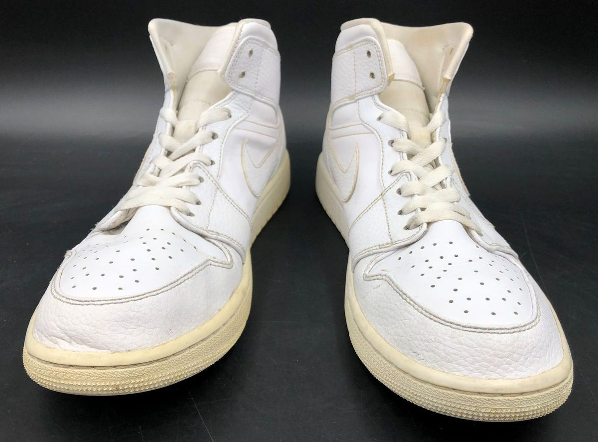 Nike Air Jordan 1 Mid &#39;Triple White&#39; 2020 Men&#39;s Sneakers - Size 10.5 (+COA)