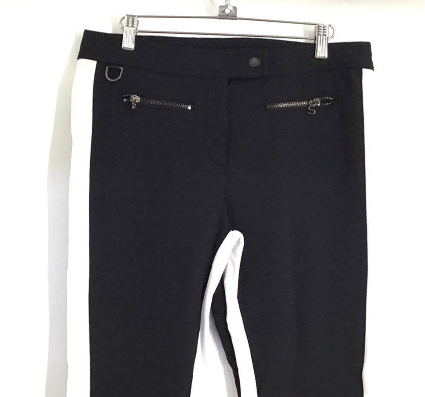 Erin Snow Women's Black White Side Stripe Flared Racer Ski Pants Sz 12