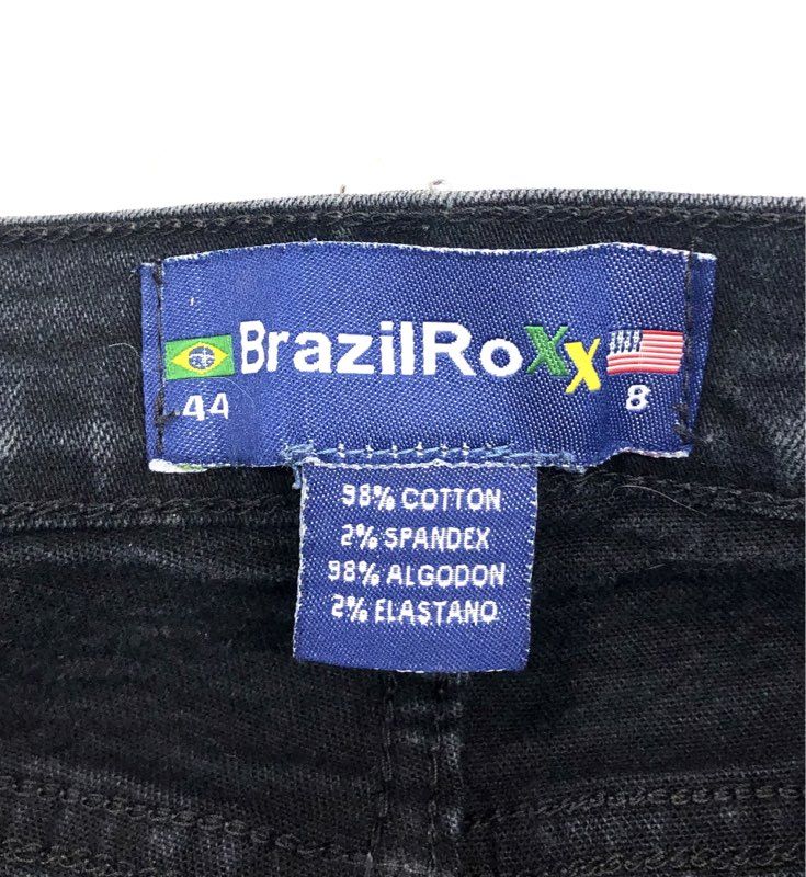 Brazil Roxx Women's Black Embellished Studded Scroll Y2K Bootcut Jeans Sz 8