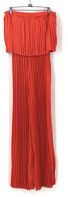 NWT Flying Tomato Women's Red Debbie Pleated One-Piece Jumpsuit - Size Small